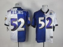 Nike Ravens -52 Ray Lewis Purple White With Hall of Fame 50th Patch Stitched NFL Elite Split Jersey Nike Ravens -52 Ray Lewis Purple White With Hall of Fame 50th Patch Stitched NFL Elite Split Jersey