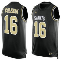 Nike Saints -16 Brandon Coleman Black Team Color Stitched NFL Limited Tank Top Jersey