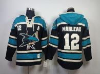 San Jose Sharks -12 Patrick Marleau Teal Sawyer Hooded Sweatshirt Stitched NHL Jersey