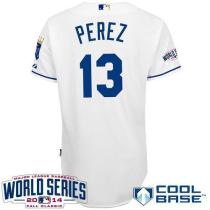 Kansas City Royals -13 Salvador Perez White Cool Base W 2014 World Series Patch Stitched MLB Jersey Kansas City Royals -13 Salvador Perez White Cool Base W 2014 World Series Patch Stitched MLB Jersey
