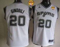 San Antonio Spurs #20 Manu Ginobili White With Finals Patch Youth Stitched NBA Jersey
