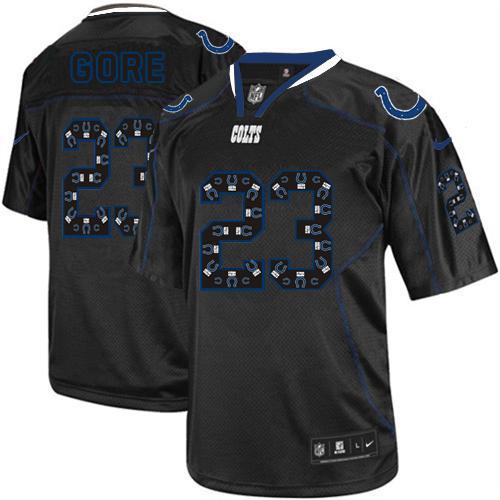 Nike Indianapolis Colts #23 Frank Gore New Lights Out Black Men's Stitched NFL Elite Jersey