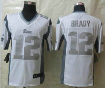 Nike New England Patriots -12 Tom Brady White NFL Limited Platinum Jersey Nike New England Patriots -12 Tom Brady White NFL Limited Platinum Jersey