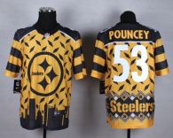 Nike Pittsburgh Steelers #53 Maurkice Pouncey Gold Men's Stitched NFL Elite Noble Fashion Jersey
