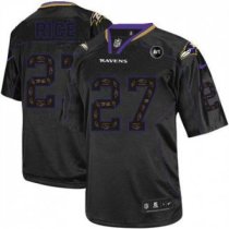 Nike Ravens -27 Ray Rice New Lights Out Black With Art Patch Stitched NFL Elite Jersey Nike Ravens -27 Ray Rice New Lights Out Black With Art Patch Stitched NFL Elite Jersey