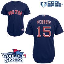 Boston Red Sox #15 Dustin Pedroia Dark Blue Cool Base 2013 World Series Patch Stitched MLB Jersey Boston Red Sox #15 Dustin Pedroia Dark Blue Cool Base 2013 World Series Patch Stitched MLB Jersey