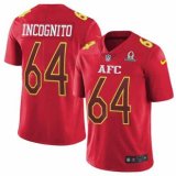 Nike Bills -64 Richie Incognito Red Stitched NFL Limited AFC 2017 Pro Bowl Jersey