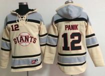 San Francisco Giants #12 Joe Panik Cream Sawyer Hooded Sweatshirt MLB Hoodie