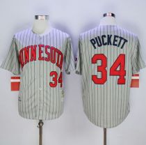 Mitchell And Ness 1987 Minnesota Twins -34 Kirby Puckett Grey Throwback Stitched MLB Jersey Mitchell And Ness 1987 Minnesota Twins -34 Kirby Puckett Grey Throwback Stitched MLB Jersey