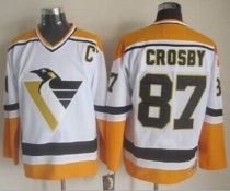 Pittsburgh Penguins -87 Sidney Crosby White Yellow CCM Throwback Stitched NHL Jersey Pittsburgh Penguins -87 Sidney Crosby White Yellow CCM Throwback Stitched NHL Jersey