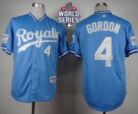 Kansas City Royals -4 Alex Gordon Light Blue 1985 Turn Back The Clock W 2015 World Series Patch Stit