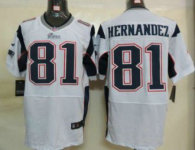 Nike Patriots -81 Aaron Hernandez White Stitched NFL Elite Jersey