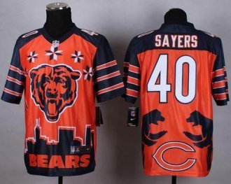 Nike Chicago Bears -40 Gale Sayers Orange NFL Elite Noble Fashion Jersey