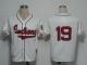 Mitchell And Ness 1948 Cleveland Indians -19 Bob Feller Cream Stitched Throwback MLB Jersey