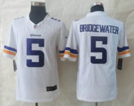 New Nike Minnesota Vikings -5 Teddy Bridgewater White Limited Jerseys