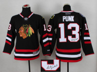 Autographed Chicago Blackhawks -13 Dan Carcillo Black Stitched NHL Jersey