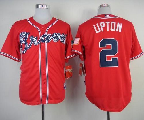Atlanta Braves #2 BJ Upton Red Cool Base Stitched MLB Jersey