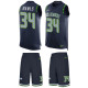 Seahawks -34 Thomas Rawls Steel Blue Team Color Stitched NFL Limited Tank Top Suit Jersey