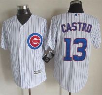 Chicago Cubs -13 Starlin Castro New White Strip Cool Base Stitched MLB Jersey Chicago Cubs -13 Starlin Castro New White Strip Cool Base Stitched MLB Jersey