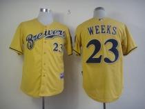 Milwaukee Brewers -23 Rickie Weeks Yellow Alternate Cool Base Stitched MLB Jersey