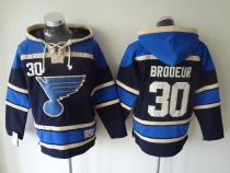 St Louis Blues -30 Martin Brodeur Navy Blue Sawyer Hooded Sweatshirt Stitched NHL Jersey St Louis Blues -30 Martin Brodeur Navy Blue Sawyer Hooded Sweatshirt Stitched NHL Jersey