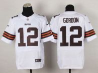 Nike Cleveland Browns -12 Josh Gordon White Men's Stitched NFL Elite Jersey