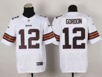 Nike Cleveland Browns -12 Josh Gordon White Men's Stitched NFL Elite Jersey