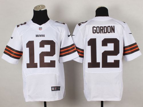 Nike Cleveland Browns -12 Josh Gordon White Men's Stitched NFL Elite Jersey