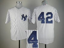 Autographed MLB New York Yankees -42 Mariano Rivera White Stitched Jersey