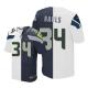 Nike Seahawks -34 Thomas Rawls White Steel Blue Stitched NFL Elite Split Jersey