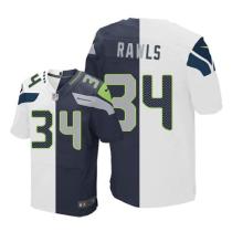 Nike Seahawks -34 Thomas Rawls White Steel Blue Stitched NFL Elite Split Jersey Nike Seahawks -34 Thomas Rawls White Steel Blue Stitched NFL Elite Split Jersey