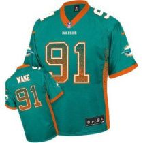 Nike Dolphins -91 Cameron Wake Aqua Green Team Color Stitched NFL Elite Drift Fashion Jersey Nike Dolphins -91 Cameron Wake Aqua Green Team Color Stitched NFL Elite Drift Fashion Jersey