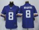 Nike Vikings -8 Sam Bradford Purple Team Color Stitched NFL Limited Jersey