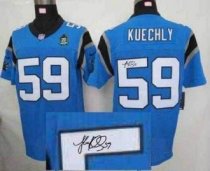 Nike Panthers -59 Luke Kuechly Blue Alternate With 20TH Season Patch Stitched Autographed Jersey Nike Panthers -59 Luke Kuechly Blue Alternate With 20TH Season Patch Stitched Autographed Jersey