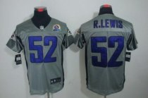 Nike Ravens -52 Ray Lewis Grey Shadow With Hall of Fame 50th Patch Stitched NFL Elite Jersey Nike Ravens -52 Ray Lewis Grey Shadow With Hall of Fame 50th Patch Stitched NFL Elite Jersey