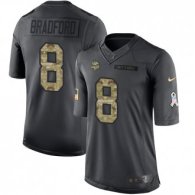 Minnesota Vikings -8 Sam Bradford Nike Anthracite 2016 Salute to Service Jersey