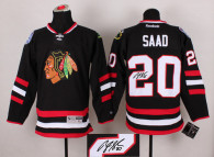 Autographed Chicago Blackhawks -20 Brandon Saad Black Stitched NHL Jersey