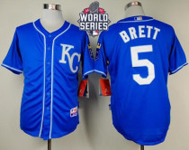 Kansas City Royals -5 George Brett Light Blue Alternate 2 Cool Base W 2015 World Series Patch Stitch Kansas City Royals -5 George Brett Light Blue Alternate 2 Cool Base W 2015 World Series Patch Stitch