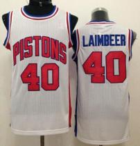 Detroit Pistons -40 Bill Laimbeer White Throwback Stitched NBA Jersey Detroit Pistons -40 Bill Laimbeer White Throwback Stitched NBA Jersey