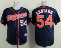 Minnesota Twins -54 Ervin Santana Navy Blue Alternate Road Cool Base Stitched MLB Jersey Minnesota Twins -54 Ervin Santana Navy Blue Alternate Road Cool Base Stitched MLB Jersey