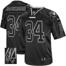 Nike Oakland Raiders #34 Bo Jackson Lights Out Black Men's Stitched NFL Elite Autographed Jersey Nike Oakland Raiders #34 Bo Jackson Lights Out Black Men's Stitched NFL Elite Autographed Jersey