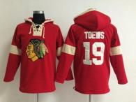 Chicago Blackhawks -19 Jonathan Toews Red Pullover NHL Hoodie