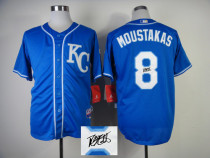 Autographed MLB Kansas City Royals -8 Mike Moustakas Blue Cool Base Stitched Jersey Autographed MLB Kansas City Royals -8 Mike Moustakas Blue Cool Base Stitched Jersey