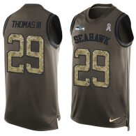 Nike Seahawks -29 Earl Thomas III Green Stitched NFL Limited Salute To Service Tank Top Jersey