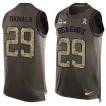 Nike Seahawks -29 Earl Thomas III Green Stitched NFL Limited Salute To Service Tank Top Jersey