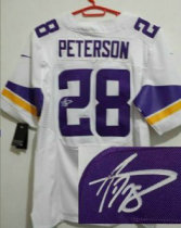 2013 New Minnesota Vikings -28 Adrian Peterson White Jerseys(Signed Elite) 2013 New Minnesota Vikings -28 Adrian Peterson White Jerseys(Signed Elite)