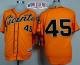 San Francisco Giants #45 Travis Ishikawa Orange Alternate Cool Base W 2014 World Series Patch Stitch