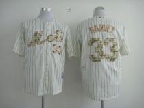 New York Mets -33 Matt Harvey Cream Blue Strip USMC Cool Base Stitched MLB Jersey