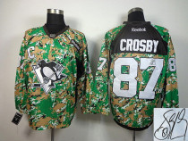 Autographed NHL Pittsburgh Penguins -87 Sidney Crosby Camo Veterans Day Practice Jersey Autographed NHL Pittsburgh Penguins -87 Sidney Crosby Camo Veterans Day Practice Jersey