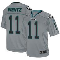 Nike Eagles -11 Carson Wentz Lights Out Grey Stitched NFL Elite Jersey
